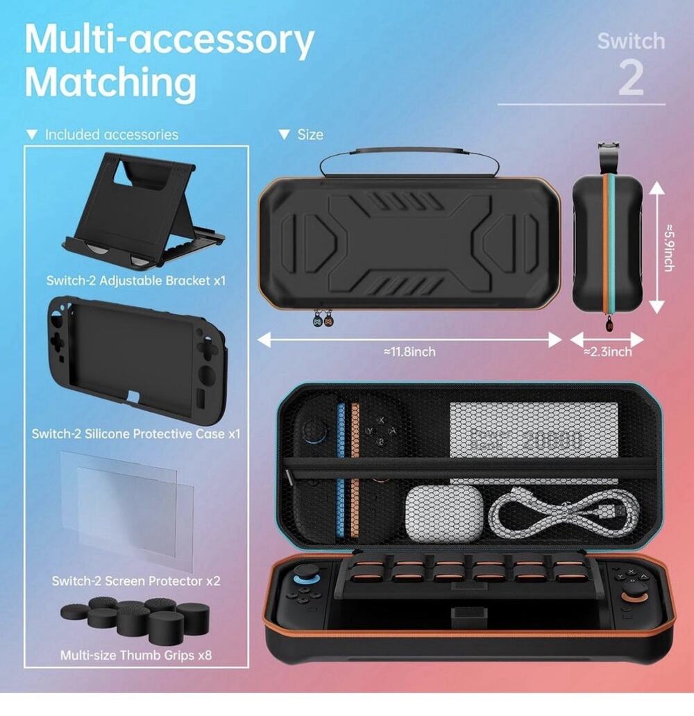 Hosanwell Hard Carrying Case for Nintendo Switch 2 Travel Protective Storage Bag